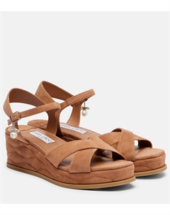 Астра 60 замшевые сандалии на платформе, Toffee Jimmy choo