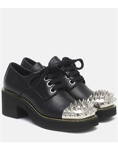 Декорированные кожаные дерби, черный Miu miu