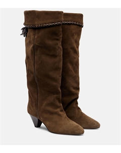 Элитные замшевые сапоги до колена Elita, бронзовый Isabel marant