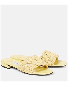 Плетеные сандалии Chara из рафии, Lemon/Lemon Jimmy choo