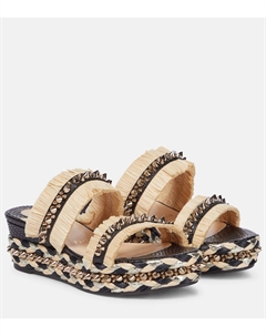 Вьетнамки на платформе из рафии Voltinoudou Christian louboutin