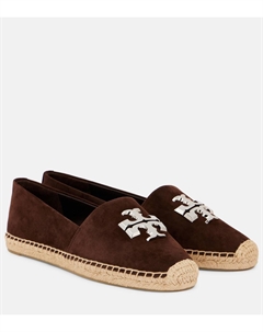 Двойные Т замшевые эспадрильи, Dark Cocoa / Silver Tory burch