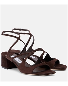 Азилия 45 замшевые сандалии, коричневый Jimmy choo