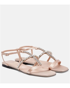Gwyn декорированные сандалии из сатина и кожи, Macaron/Cr Jimmy choo