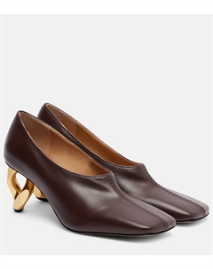 Туфли-лодочки Chain 75 из кожи, Deep Walnut Jw anderson