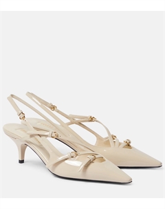 Лаковые туфли-лодочки на ремешке, Avorio Miu miu