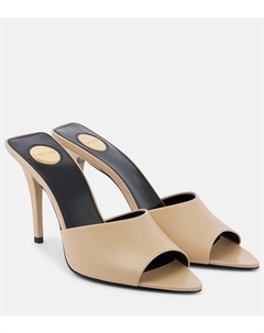 Роми 90 кожаные мюли, Soft White Saint laurent