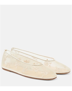 Вышитые балетки из сетки, кремовый Magda butrym