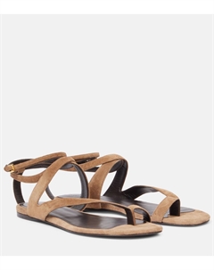 Эйми замшевые сандалии, серо-коричневый Khaite