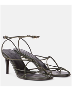 Кожаные сандалии Loulou 75, Racing Green Khaite