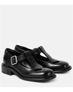 Кожаные балетки Mary Jane с вырезом, черный Miu miu