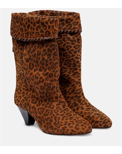 Ботинки Dalby 55 до щиколотки из замши с леопардовым принтом, Leopard Isabel marant
