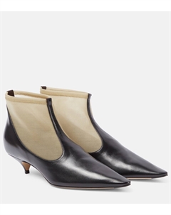 Ботинки до щиколотки с отделкой из сетчатой кожи, черный The row