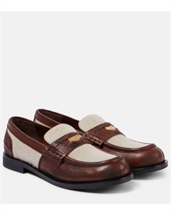 Лоферы с кожаной отделкой Logo, Bruciato + Corda Miu miu