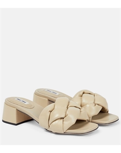 Плетеные кожаные сандалии с мягкой подкладкой, Deserto Miu miu