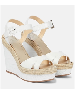 Almerio 120 кожаные эспадрильи на клиновидной подошве, белый Christian louboutin