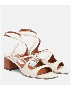 Азилия 45 сандалии из холста, Tan/Natura Jimmy choo