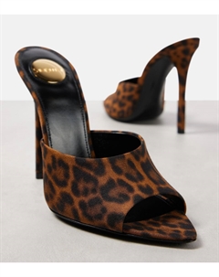 Goldie 110 мюли с леопардовым принтом, Manto Naturale Saint laurent