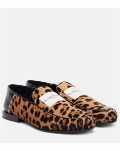 Лоферы из пони с леопардовым принтом, Black/Beige Givenchy