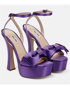 Сатиновые босоножки на платформе, Viola Miu miu