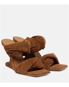 Твистед Кантилевер 80 мюли из замши, Chestnut Rick owens