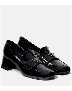 Лаковые лоферы-лодочки, черный Prada