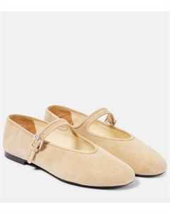 Замшевые балетки Mary Jane, желто-коричневый The row