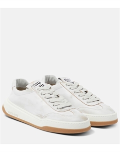 Замшевые кроссовки, белый Miu miu