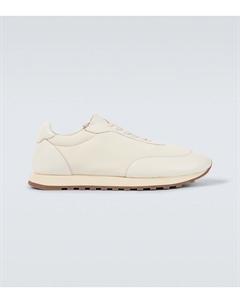 Кроссовки Owen с кожаными вставками, Milk/ White/ Brown The row