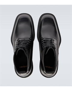 Кожаные ботинки Ian на шнуровке, нуар Saint laurent
