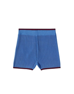 Вязаные шорты с полосой Web Stripe, Avio/Blue/Red/Mix Gucci kids