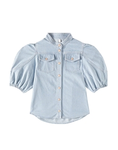 Укороченный топ в полоску из денима Wylie Utility, Ticking Stripe Zimmermann kids