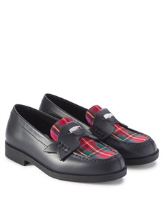 Мини-пенни лоферы из клетчатой кожи, Multi/Marine/Lin Navy Christian louboutin kids