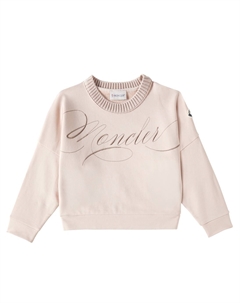 Логотип хлопковый флисовый свитшот, Light Pink Moncler enfant