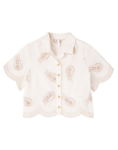 Рубашка из хлопка с вышивкой ришелье Rhiannon, Tea Zimmermann kids
