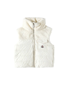 Джинсовый жилет Jeromy с мехом, белый Moncler enfant