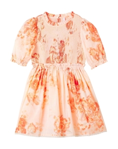 Каскадский цветочный платье из хлопка с присборенной отделкой, Red Botanical Floral Zimmermann kids