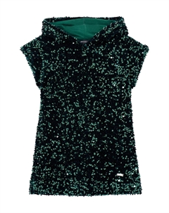 Платье из джерси с пайетками, Verde Bosco Monnalisa