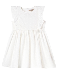 Кружевное платье из хлопка с рюшами, Optic White Konges slojd