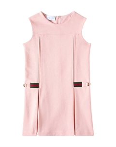 Хлопковое платье с полосой в рубчик, Smooth Pink/ Mix Gucci kids