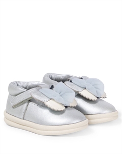 Кроссовки Vlindy из металлизированной кожи, Silver Grey Metallic Leather Donsje