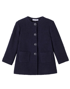 Шерстяной пальто-букле, Blu Scuro Dolce & gabbana kids