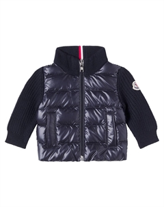 Детский вязаный шерстяной пуховик, темно-синий Moncler enfant