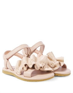 Изящные кожаные сандалии с рюшами, Light Rose Leather Donsje