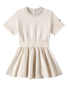 Платье из хлопка с рюшами Logo, Light Pink Moncler enfant