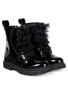 Замшевые сапоги с меховой подкладкой, черный Monnalisa