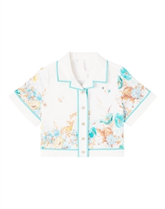 Скарборо цветочная хлопковая рубашка, Cream/Teal Floral Zimmermann kids