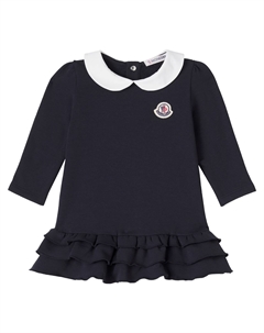 Детское платье из флиса с хлопком, темно-синий Moncler enfant