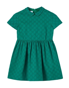 GG хлопковое платье, Emerald Green Gucci kids