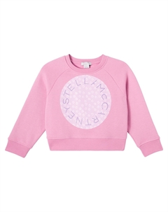 Хлопковый джерси свитшот с логотипом, Vintage Pink Stella mccartney kids